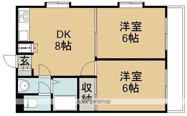 コーポマルジュ(2DK/3階)の間取り写真