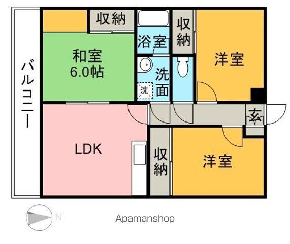 第5水野マンション(3LDK/6階)の間取り写真