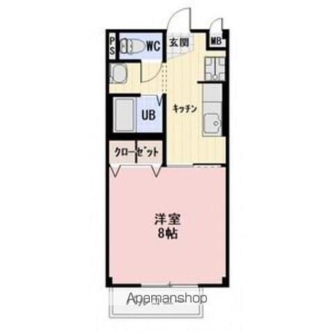 リバーサイドハイツ(1K/1階)の間取り写真