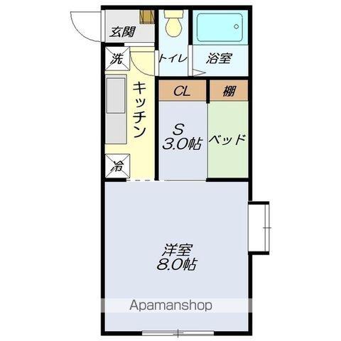 ハウス十日町(1SDK/2階)の間取り写真