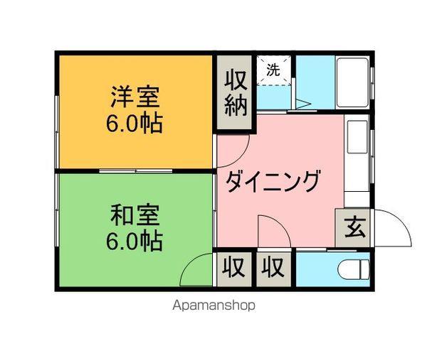 グリーンコーポ(2K/2階)の間取り写真