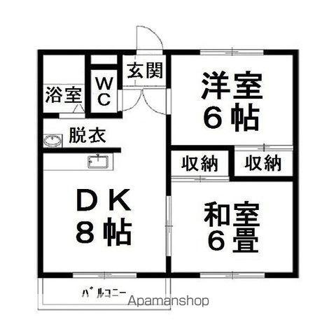 イーストプラザ(2DK/2階)の間取り写真