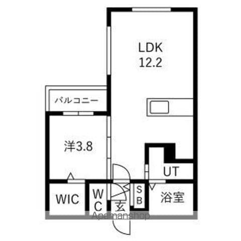 宮の森2-2MS(1LDK/3階)の間取り写真