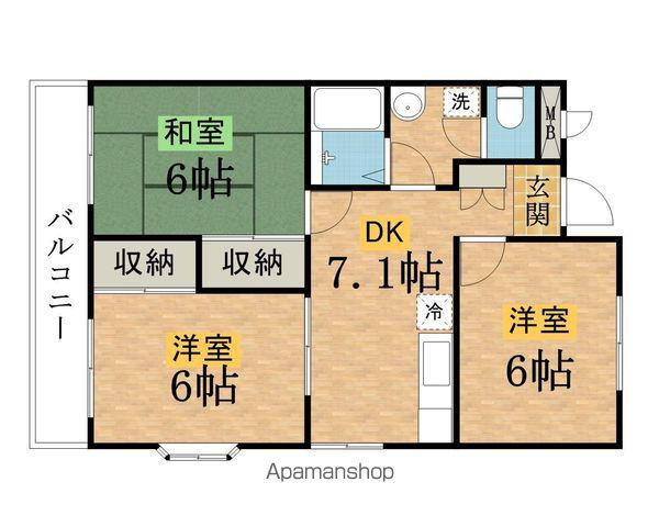 サンヴィラ(3DK/3階)の間取り写真