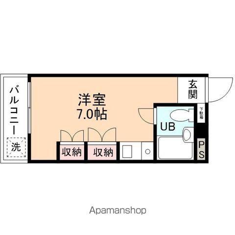 アップビート・ニッシン(ワンルーム/2階)の間取り写真