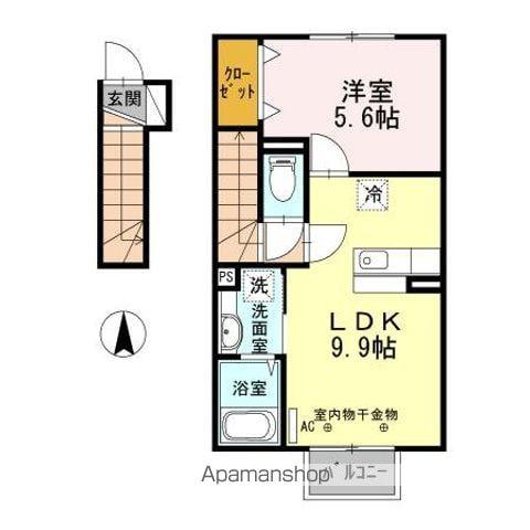 クレディ(1LDK/2階)の間取り写真