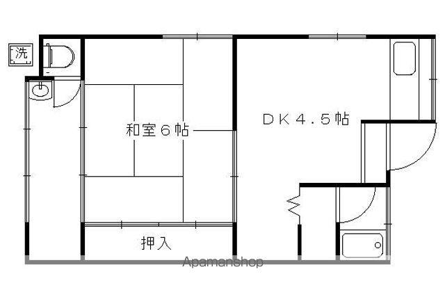 中久世町３丁目貸家(1DK)の間取り写真