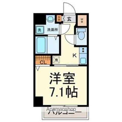 プランドール名駅(1K/3階)の間取り写真