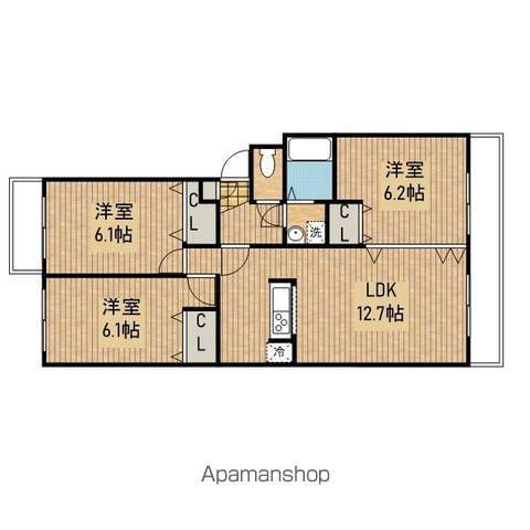 メルヴェール山王(3LDK/1階)の間取り写真