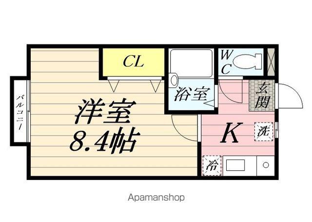 アーバンシティー幸町(1K/1階)の間取り写真