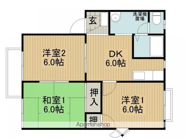フレグランス増沢C棟(3DK/2階)の間取り写真