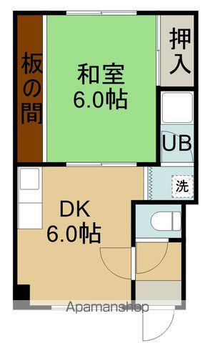クレイドル大川(1DK/2階)の間取り写真