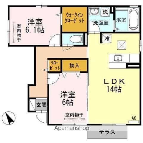D-ROOMビオラ(2LDK/1階)の間取り写真