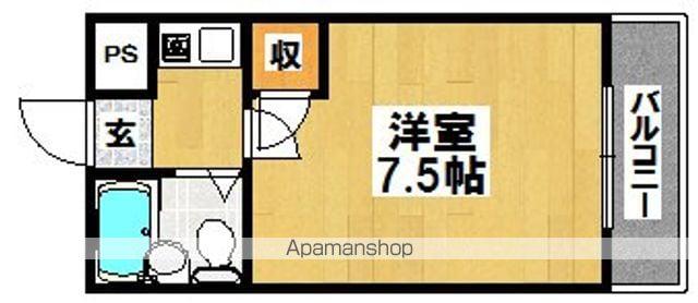 コーポ川内Ⅱ(1K/2階)の間取り写真