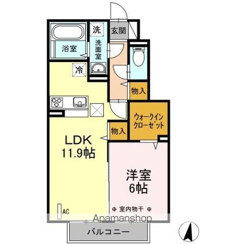 チェリーベルテ(1LDK/1階)の間取り写真
