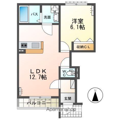 シャロームコートJ(1LDK/1階)の間取り写真