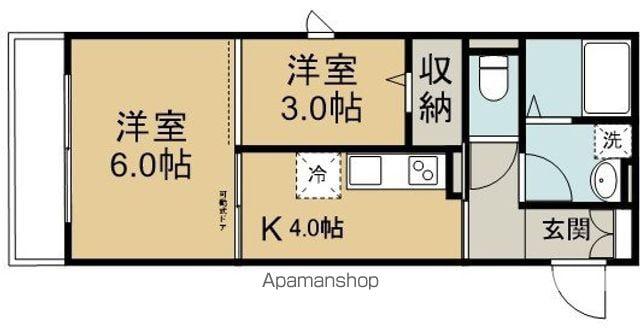 コリーヌ(2K/2階)の間取り写真