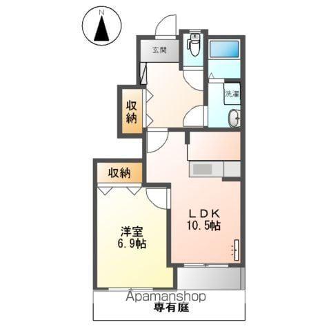 シエロ パティオ(1LDK/1階)の間取り写真
