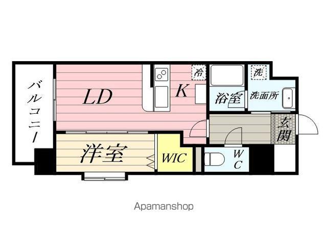 サニークレスト須崎町(1LDK/5階)の間取り写真