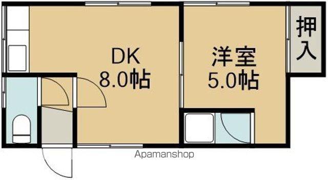 加太荘(1DK/2階)の間取り写真