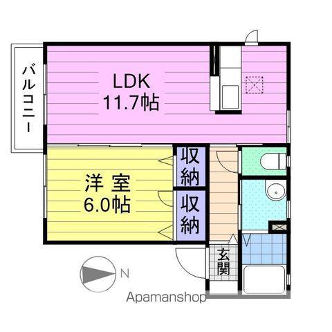 カンパーニュⅡ(1LDK/1階)の間取り写真