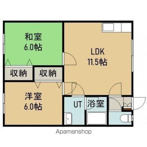 昭栄荘 NO6(2LDK/2階)の間取り写真