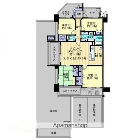 ロイヤルガーデン伏石(4LDK/1階)の間取り写真