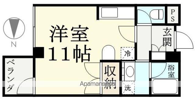 サンテラスM・I(ワンルーム/4階)の間取り写真