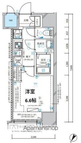 ディアレイシャス名古屋中村公園Ⅱ(1K/10階)の間取り写真