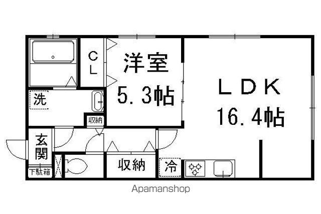 エスペランサ鴨川(1LDK/1階)の間取り写真