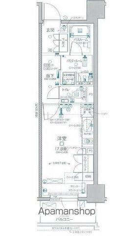 デュオステージ関内2(ワンルーム/2階)の間取り写真