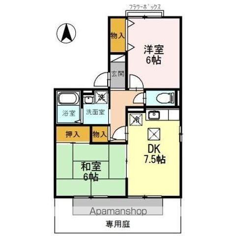 カーサリンピオ A棟(2DK/1階)の間取り写真