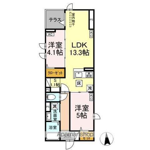 足立区六町2丁目PJⅡ(2LDK/1階)の間取り写真