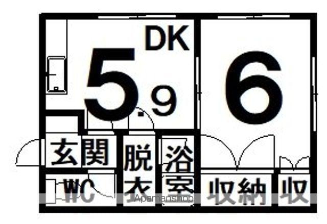 コーポ323-2(1DK/4階)の間取り写真