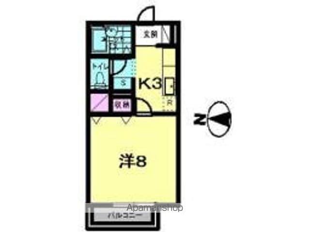 サンハイツ小中島E(1K/1階)の間取り写真