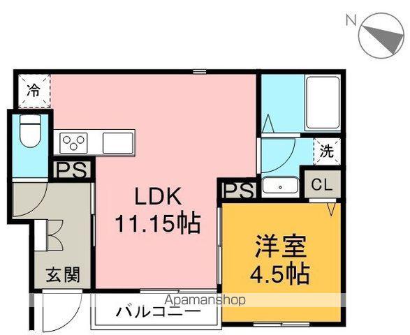 リーブルファイン下之一色町Ⅲ 2号棟(1LDK/1階)の間取り写真