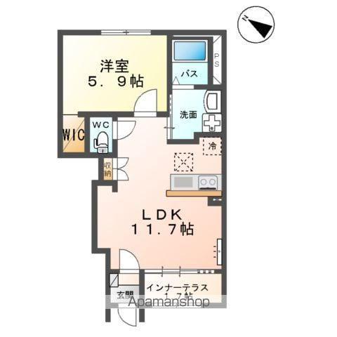 ヒルトップ白河(1LDK/1階)の間取り写真