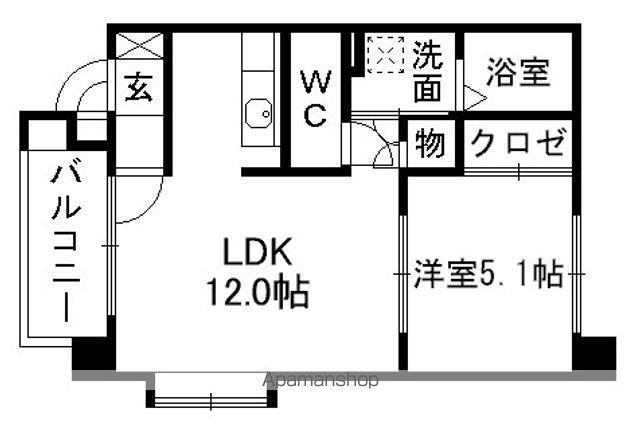 ステージア12C棟(1LDK/2階)の間取り写真