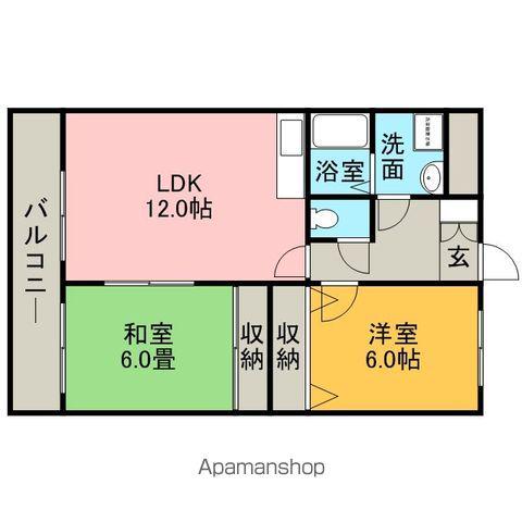 ノーブルコート21(2LDK/1階)の間取り写真