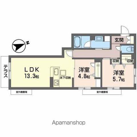 GRANDIR イースト(2LDK/1階)の間取り写真