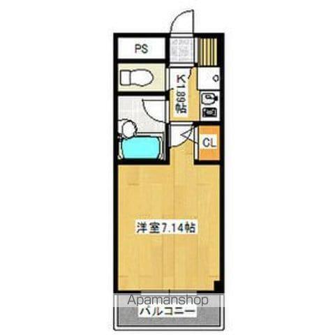 カレッジハイツ春日井(1K/3階)の間取り写真