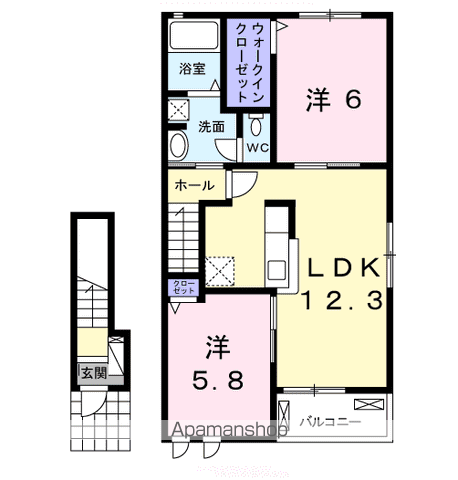 メゾンTK Ⅱ(2LDK/2階)の間取り写真