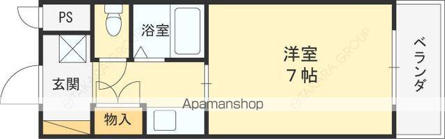 バンテーヌ清水(1K/4階)の間取り写真