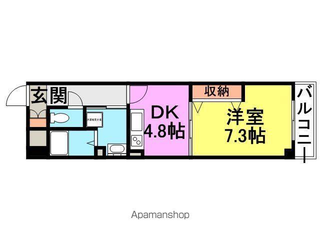 グランデル武庫之荘(1DK/4階)の間取り写真