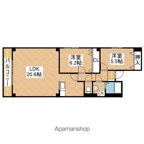 プラージュⅡ(2LDK/3階)の間取り写真