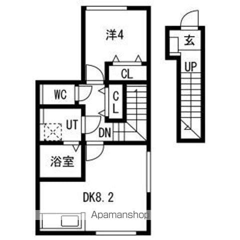 とってもたのし荘 (1LDK/2階)の間取り写真