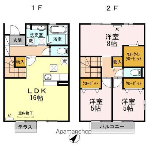 はぴねす一の坂川(3LDK)の間取り写真
