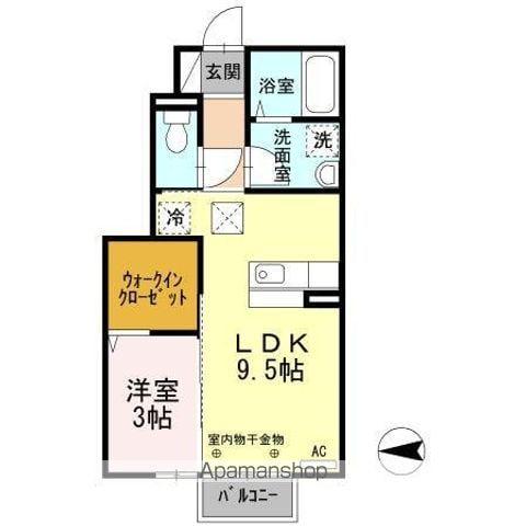 レ・セーナ(1LDK/1階)の間取り写真