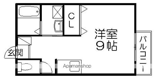 カサブランシェ(ワンルーム/2階)の間取り写真