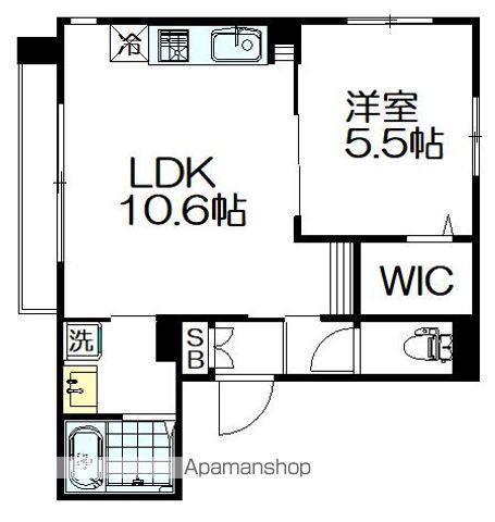 CASA SUMI(1LDK/3階)の間取り写真